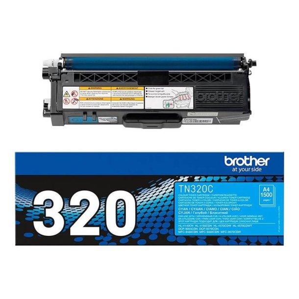 Brother TN320C - Original toner - 1500 Sider ved 5% dkning - Cyan - 1 stk.