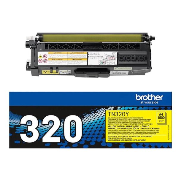 Brother TN320Y - Original toner - 1500 Sider ved 5% dkning - Yellow - 1 stk.