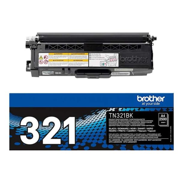 Brother TN321BK - Original toner - 2500 Sider ved 5% dkning - Sort - 1 stk.