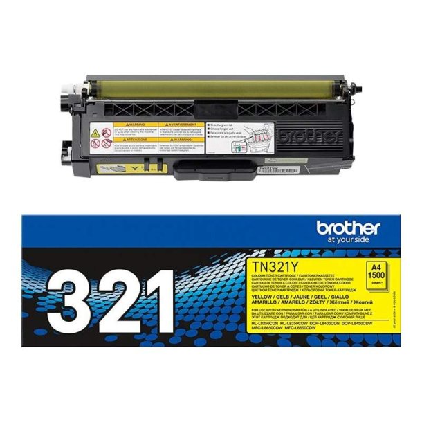 Brother TN321Y - Original toner - 1500 Sider ved 5% dkning - Yellow - 1 stk.