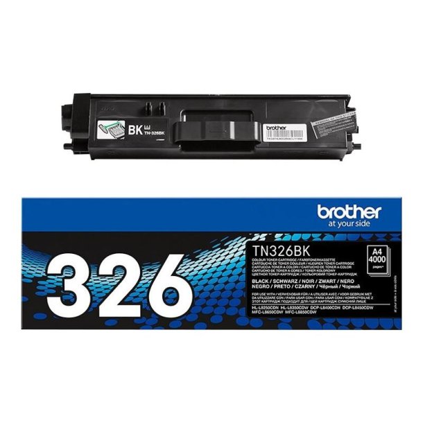 Brother TN326BK - Original toner - 4000 Sider ved 5% dkning - Sort - 1 stk.