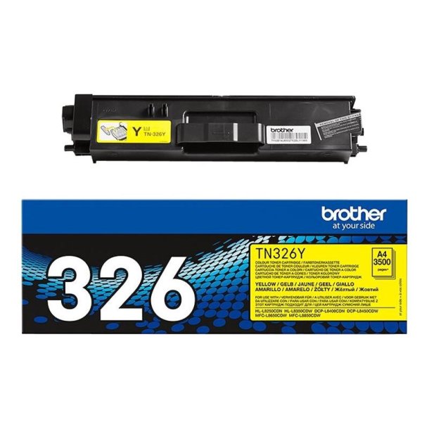 Brother TN326Y - Original toner - 3500 Sider ved 5% dkning - Yellow - 1 stk.