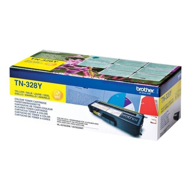 Brother TN328Y - Original toner - 6000 Sider ved 5% dkning - Yellow - 1 stk.