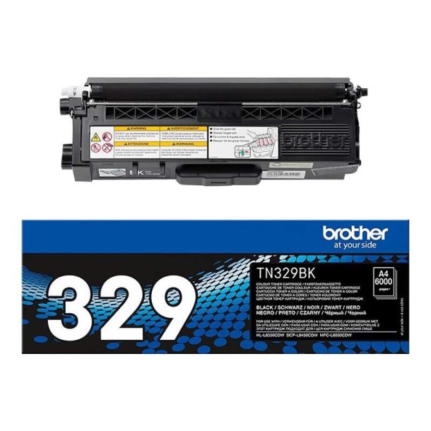 Brother TN329BK - Original toner - 6000 Sider ved 5% dkning - Sort - 1 stk.