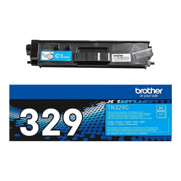 Brother TN329C - Original toner - 6000 Sider ved 5% dkning - Cyan - 1 stk.