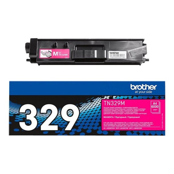 Brother TN329M - Original toner - 6000 Sider ved 5% dkning - Magenta - 1 stk.