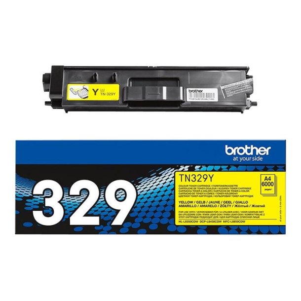 Brother TN329Y - Original toner - 6000 Sider ved 5% dkning - Yellow - 1 stk.