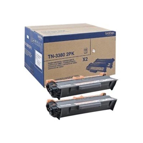 Brother TN3380 Twin - Original toner - 16000 Sider ved 5% dkning - Sort - 2 stk.