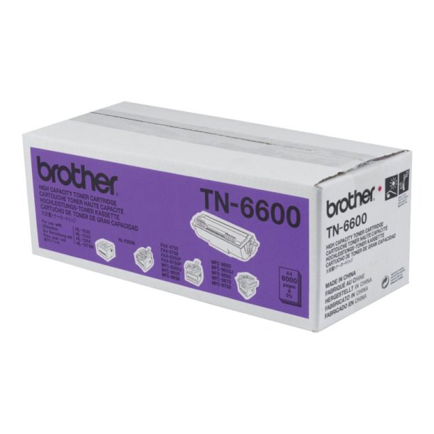 Brother TN6600 - Original toner - 6000 Sider ved 5% dkning - Sort - 1 stk.