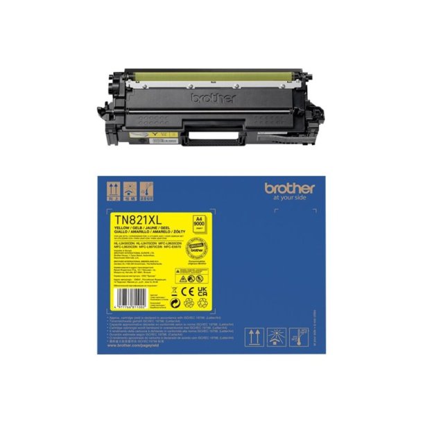 Brother TN821XLY - Original toner - 9000 Sider ved 5% dkning - Yellow - 1 stk.