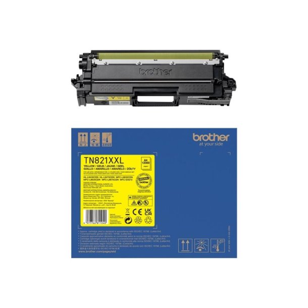 Brother TN821XLY - Original toner - 12000 Sider ved 5% dkning - Yellow - 1 stk.