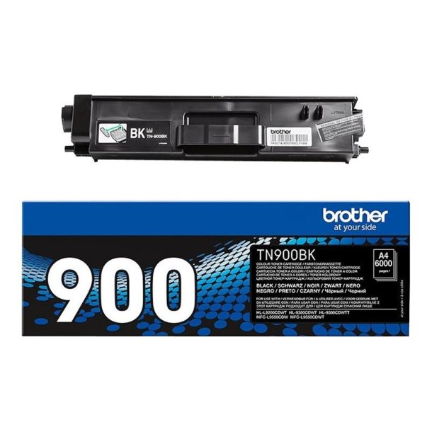 Brother TN900BK - Original toner - 6000 Sider ved 5% dkning - Sort - 1 stk.