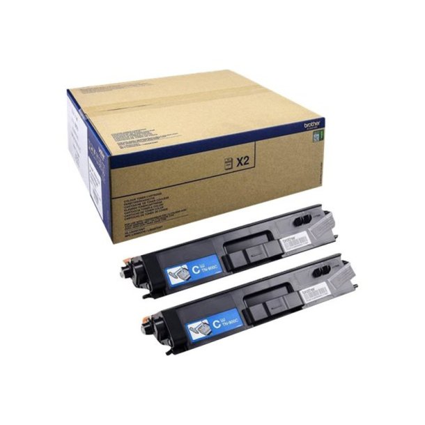 Brother TN900C Twin - Original toner - 12000 Sider ved 5% dkning - Cyan - 2 stk.