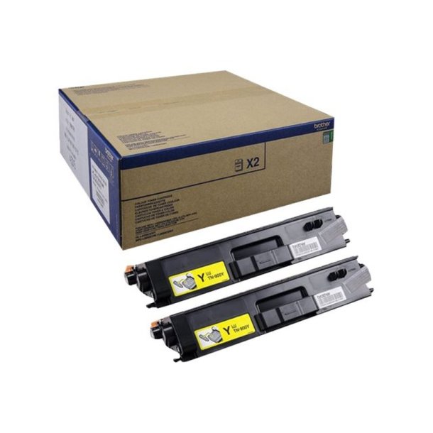 Brother TN900Y Twin - Original toner - 12000 Sider ved 5% dkning - Yellow - 2 stk.