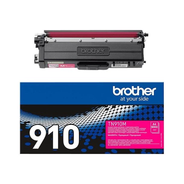 Brother TN910M - Original toner - 9000 Sider ved 5% dkning - Magenta - 1 stk.