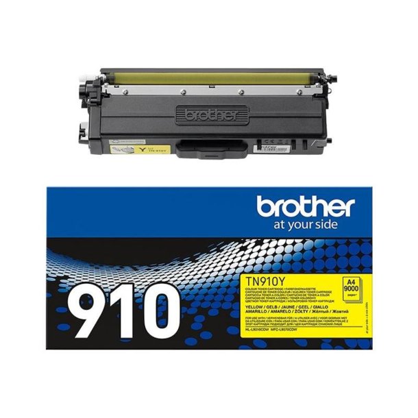 Brother TN910Y - Original toner - 9000 Sider ved 5% dkning - Yellow - 1 stk.