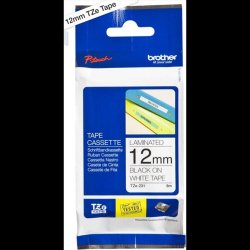 Brother TZe-231CIV tape - sort tekst p hvid - 12mmx8m - standard lamineret