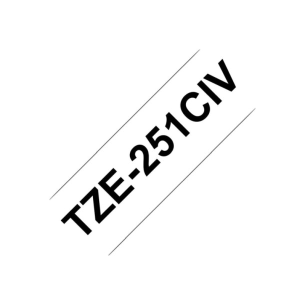 Brother TZe-231CIV tape - sort tekst p hvid - 12mmx8m - standard lamineret