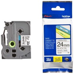 Brother TZe-251CIV tape - sort tekst p hvid - 24mmx8m - standard lamineret