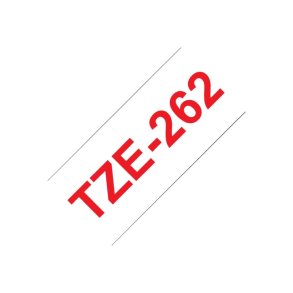 Brother TZe-262 tape - r�d tekst p� hvid - 36mmx8m - standard lamineret