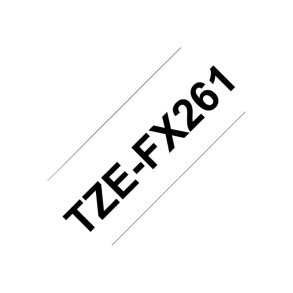 Brother TZe-FX261 tape - sort tekst p� hvid - 36mmx8m - Flexi-ID Lamineret