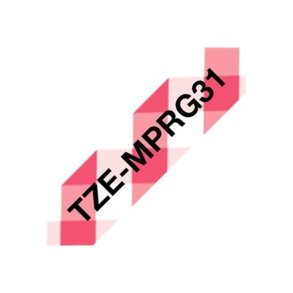 Brother TZe-MPRG31 tape - Sort tekst p� r�d ternet - 12mmx4m - standard lamineret