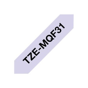 Brother TZe-MQF31 tape - sort tekst p� pastel lilla - 12mmx4m - Standard Lamineret