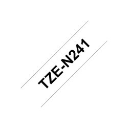 Brother TZe-N241 tape - sort tekst p hvid - 18mmx8m - Ulamineret