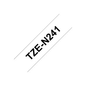 Brother TZe-N241 tape - sort tekst p� hvid - 18mmx8m - Ulamineret