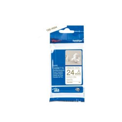 Brother TZe-R254 bnd - guld tekst p hvid - 24mmx4m - satinbnd