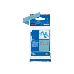 Brother TZe-RL54 bnd - guld tekst p lysebl - 24mmx4m - satinbnd