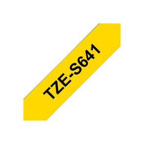 Brother TZe-S641 tape - sort tekst p� Gul - 18mmx8m - Ekstra St�rkt kl�bende Lamineret