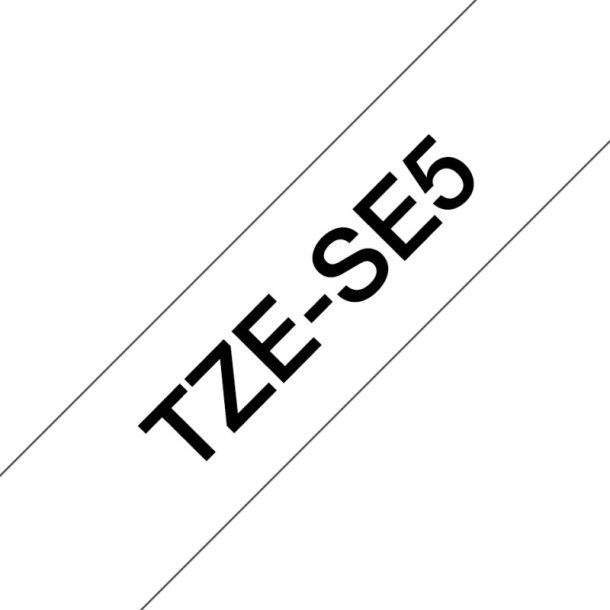 Brother TZe-SE5 tape - sort tekst p hvid - 24mmx8m - Sikkerhedstape Lamineret