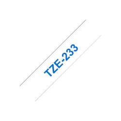 Brother TZe-233 tape - bl tekst p hvid - 12mmx8m - standard lamineret