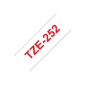 Brother TZe-252 tape - r�d tekst p� hvid - 24mmx8m - standard lamineret