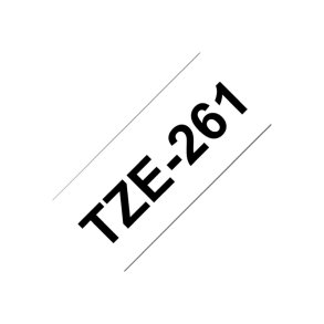 Brother TZe-261 tape - sort tekst p� hvid - 36mmx8m - standard lamineret