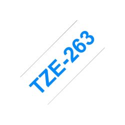 Brother TZe-263 tape - bl tekst p hvid - 36mmx8m - standard lamineret