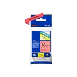 Brother TZe-441 tape - sort tekst p rd - 18mmx8m - Standard Lamineret