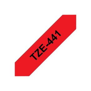 Brother TZe-441 tape - sort tekst p� r�d - 18mmx8m - Standard Lamineret
