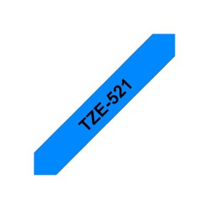 Brother TZe-521 tape - sort tekst p� bl� - 9mmx8m - Standard Lamineret