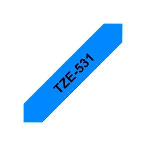 Brother TZe-531 tape - sort tekst p� bl� - 12mmx8m - Standard Lamineret