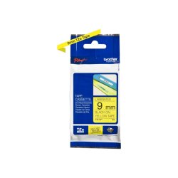 Brother TZe-621 tape - sort tekst p gul - 9mmx8m - Standard Lamineret