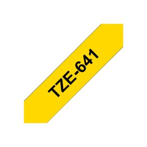Brother TZe-641 tape - sort tekst p� gul - 18mmx8m - Standard Lamineret