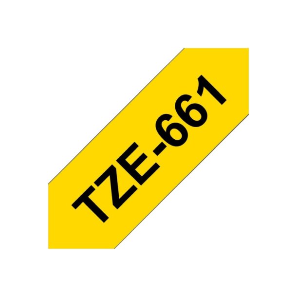 Brother TZe-661 tape - sort tekst p gul - 36mmx8m - Standard Lamineret