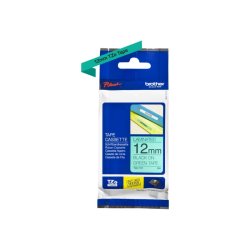 Brother TZe-731 tape - sort tekst p grn - 12mmx8m - Standard Lamineret