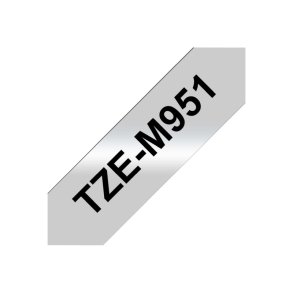 Brother TZe-M951 tape - sort tekst p� mat s�lv - 24mmx8m - mat s�lv Lamineret