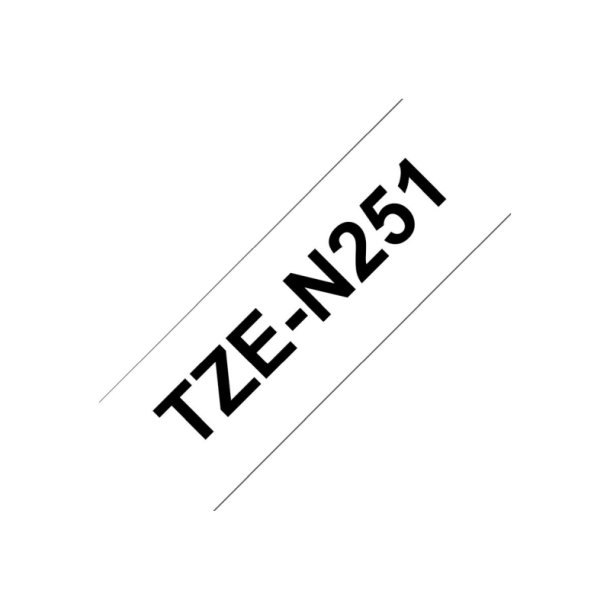 Brother TZe-N251 tape - sort tekst p hvid - 24mmx8m - Ulamineret