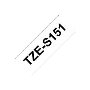 Brother TZe-S151 tape - sort tekst p� klar - 24mmx8m - Ekstra St�rkt kl�bende Lamineret