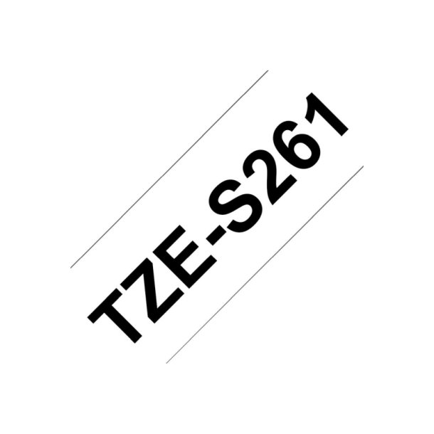 Brother TZe-S261 tape - sort tekst p Hvid - 36mmx8m - Ekstra Strkt klbende Lamineret