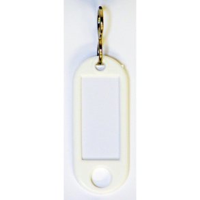 B&uuml;ngers N�glering - med s-krog - 54x21mm - etiket 32x14mm - hvid